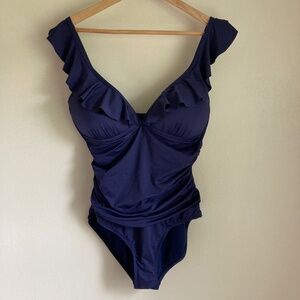 Liz Claiborne Navy One Piece Swimsuit